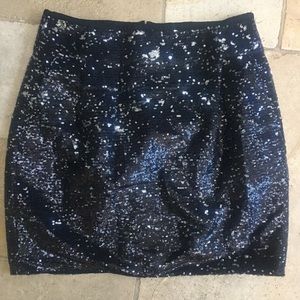 J Crew Black Sequin Mini Skirt
